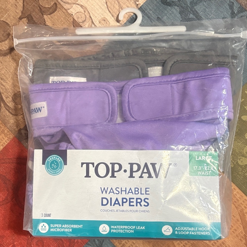 🐾Top Paw🐾TWO Washable Dog Diapers.